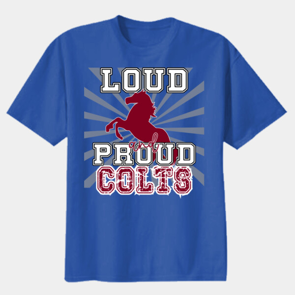 Loud and Proud Colts (Maroon) 05B-104 - Youth Heavy Cotton 100% Cotton T Shirt Thumbnail