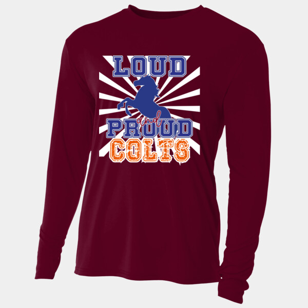 Loud and Proud Colts (Blue & Orange) 05B-105 - Adult Cooling Performance Long Sleeve Tee Thumbnail