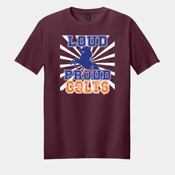 Loud and Proud Colts (Blue & Orange) 05B-105 - Adult Softstyle ® T Shirt Thumbnail