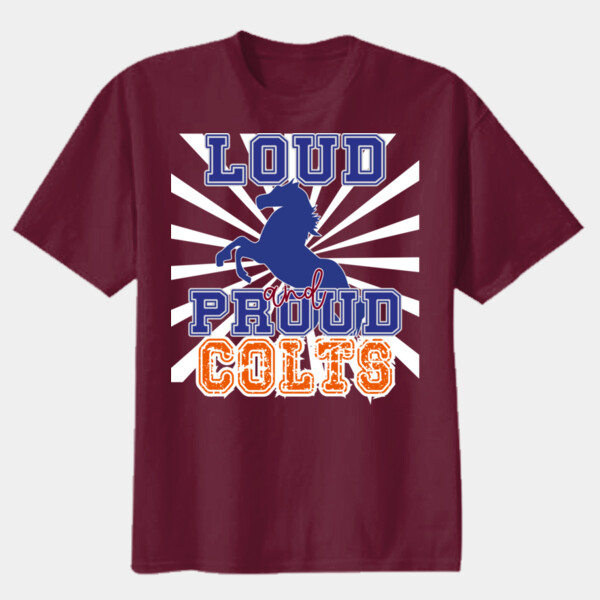 Loud and Proud Colts (Blue & Orange) 05B-105 - Youth Heavy Cotton 100% Cotton T Shirt Thumbnail