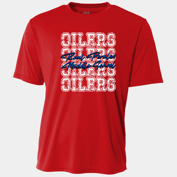 RPMS Oilers Repeating Background – Blue Script 07A-402 - Adult Cooling Performance Short Sleeve Tee Thumbnail