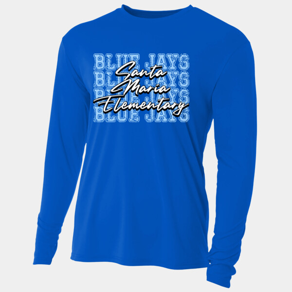Santa Maria Elementary – Repeating Blue Jays 03-707 - Adult Cooling Performance Long Sleeve Tee Thumbnail
