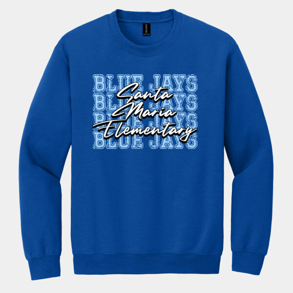 Santa Maria Elementary – Repeating Blue Jays 03-707 - Heavy Blend Crewneck Sweatshirt Thumbnail