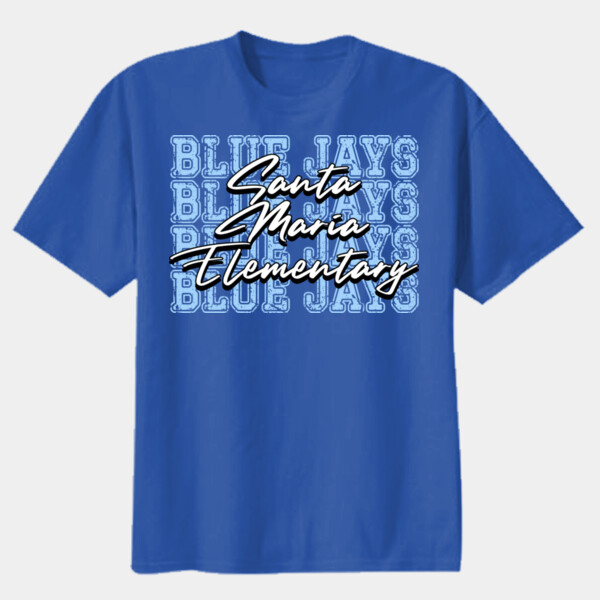Santa Maria Elementary – Repeating Blue Jays 03-707 - Youth Heavy Cotton 100% Cotton T Shirt Thumbnail