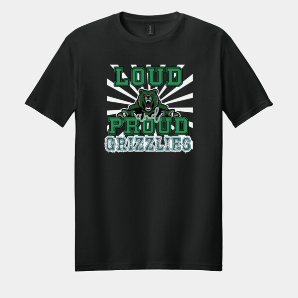 Loud and Proud Grizzlies 07A-502 - Adult Softstyle ® T Shirt Thumbnail