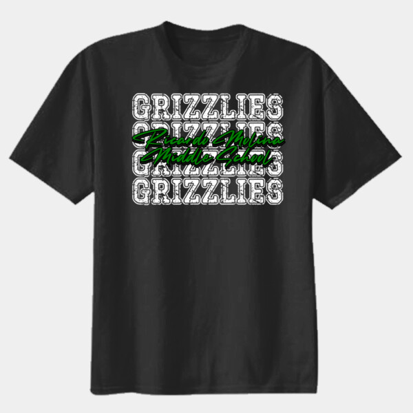 Ricardo Molina Middle School Grizzlies Repeat Typography 07A-504 - Youth Heavy Cotton 100% Cotton T Shirt Thumbnail
