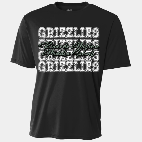 Ricardo Molina Middle School Grizzlies Repeat Typography 07A-505 - Youth Cooling Performance Short Sleeve Tee Thumbnail