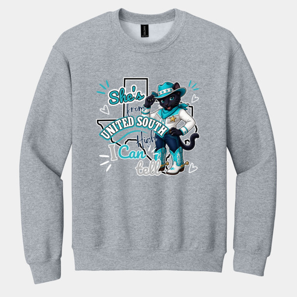 She's From United South High 06A-102 - Heavy Blend Crewneck Sweatshirt Thumbnail