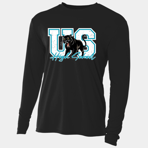 US High School Panther Mascot 06A-103 - Adult Cooling Performance Long Sleeve Tee Thumbnail