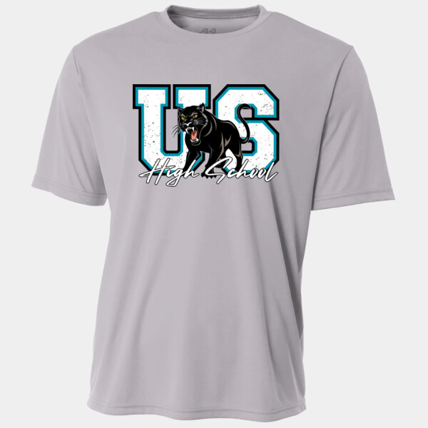 US High School Panther Mascot – White Script 06A-104 - Adult Cooling Performance Short Sleeve Tee Thumbnail