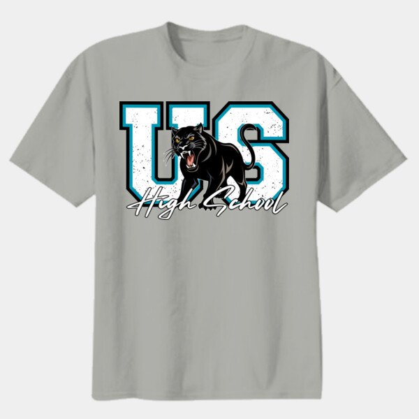 US High School Panther Mascot – White Script 06A-104 - Youth Heavy Cotton 100% Cotton T Shirt Thumbnail