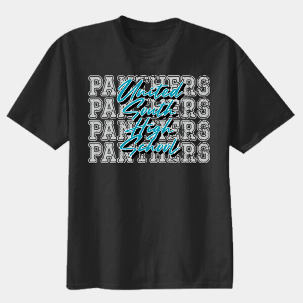 United South High School Panthers Repeat Typography 06A-107 - Youth Heavy Cotton 100% Cotton T Shirt Thumbnail