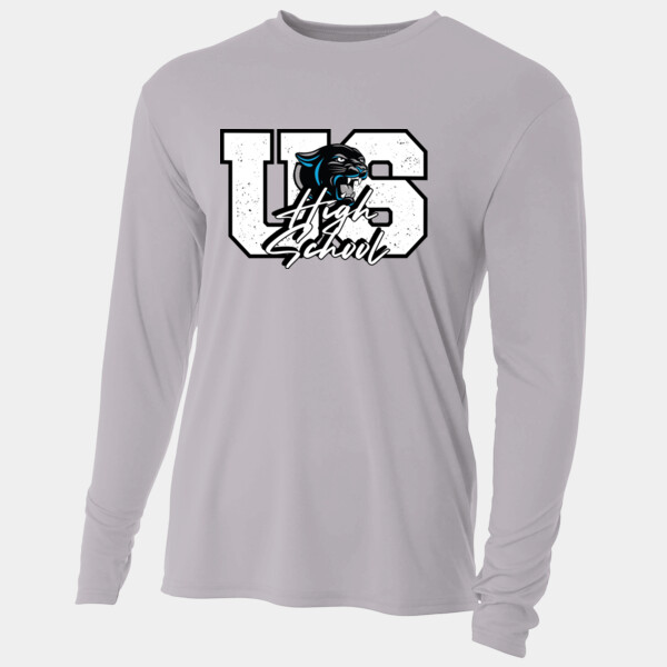 United South High School Mascot Design 06A-108 - Adult Cooling Performance Long Sleeve Tee Thumbnail