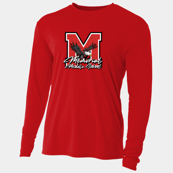 Memorial Middle School Eagle M Design - Adult Cooling Performance Long Sleeve Tee Thumbnail