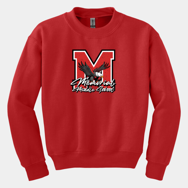 Memorial Middle School Eagle M Design - Youth Heavy Blend Crewneck Sweatshirt Thumbnail
