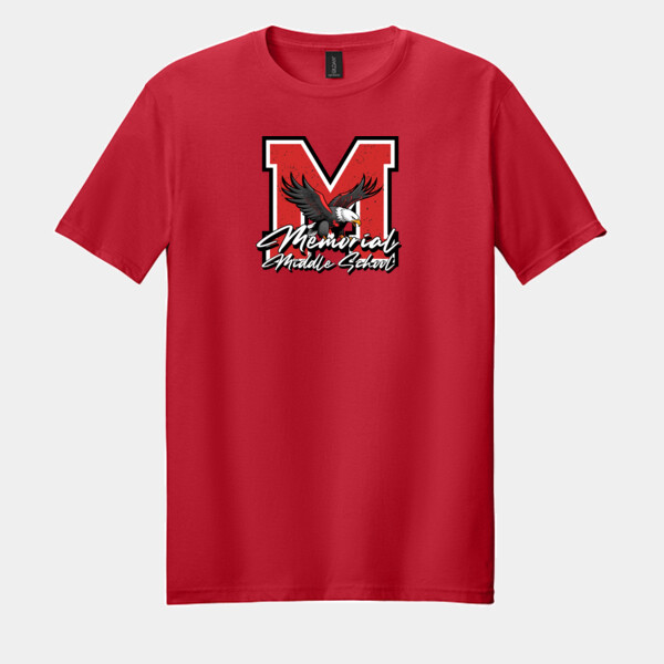 Memorial Middle School Eagle M Design - Adult Softstyle ® T Shirt Thumbnail
