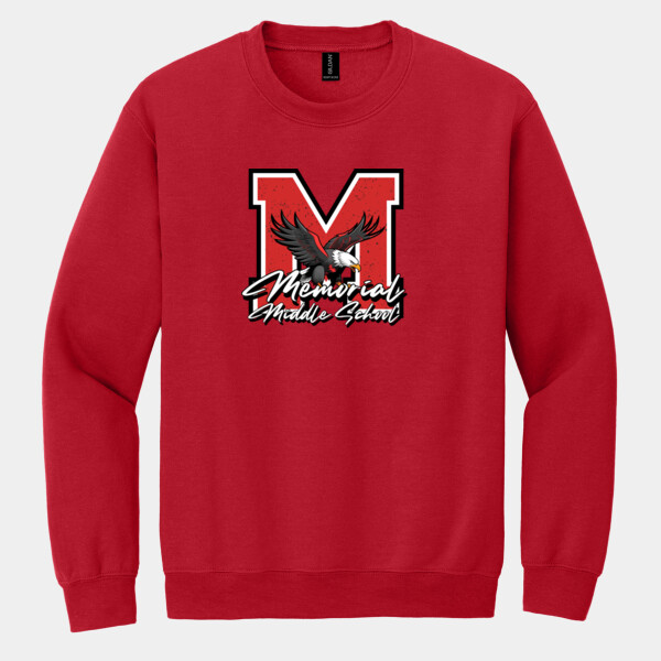 Memorial Middle School Eagle M Design - Heavy Blend Crewneck Sweatshirt Thumbnail