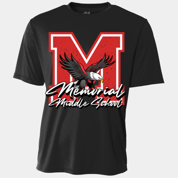 Memorial Middle School Eagle M – Red Outline 04-301 - Youth Cooling Performance Short Sleeve Tee Thumbnail