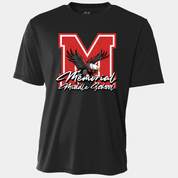 Memorial Middle School Eagle M – Red Outline 04-301 - Adult Cooling Performance Short Sleeve Tee Thumbnail