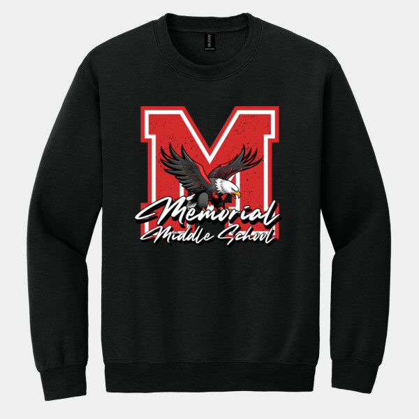 Memorial Middle School Eagle M – Red Outline 04-301 - Heavy Blend Crewneck Sweatshirt Thumbnail
